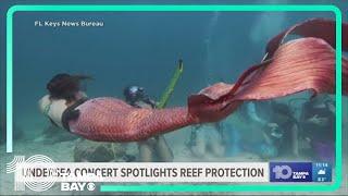 Underwater music show in the Florida Keys promotes awareness of coral reef protection