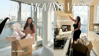 moving into my first NYC apartment + new furniture building my closet + unpacking | moving vlog nyc