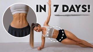 7 MIN | 7 DAYS | 7 EXERCISES to Get DEFINED WAIST & ABS - No Equipment, At Home Intense Ab Challenge