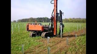 Забивка металлических свай /  Работа GAYK HRE 1000 / СЭС / Забивание свай под солнечные панели