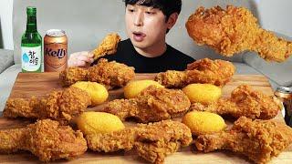 Crispy Fried Chicken & Cheese Ball MUKBANG REALSOUND ASMR EATINGSHOW