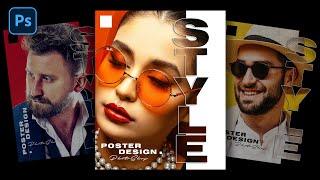 Modern poster design in Adobe Photoshop I Photoshop Tutorial I Poster Design Photoshop