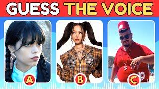 Guess The VOICE | Your Favorite Celebrities! Dom Dom Yes Yes Wednesday, Bella Poarch, Olivia Rodrigo