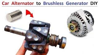 12V Car Alternator to Brushless Generator Self Excited - Amazing Idea DIY