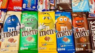 lots of candies|M&M Chocolate Bars: All five flavors