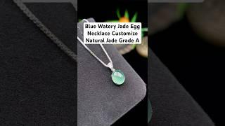 Blue Watery Jade Egg Necklace Customize #jewelry #jewellery #earrings #pendant #necklace #bangles