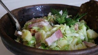 Салат овощной со шпиком. Сытная закуска! | Vegetable salad with bacon | Sałatka warzywna z boczkiem