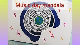 World music day mandala art | World music day poster drawing idea | #musicday #mandala #zentangle