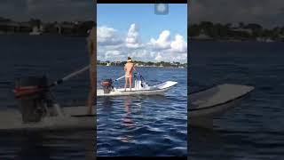 Florida girl test running her skiff ! #skiff