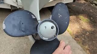 Part 1 Volvo Penta 290 Easily remove boat prop cone, remove and install new prop fast