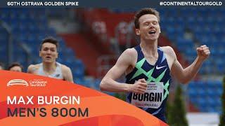 Max Burgin breaks European U20 800m record | Ostrava Golden Spike Continental Tour Gold