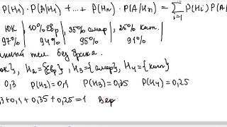 Формула полной вероятности. Формула Байеса