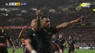 90 metre All Blacks try spoiled by a forward pass