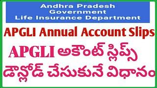 APGLI Annual Account Slips | How to download APGLI Annual Account Slips | gsr info