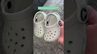 These are the cutest crocs  #babyshoes #baby #shorts #crocs