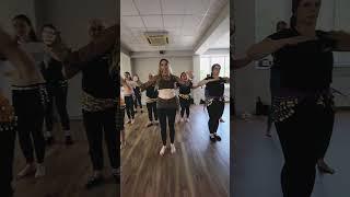 Choreography to Balkan fusion, body isolation & fluidity— teacher and #dance students! #bellydance