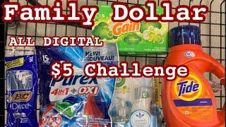 Couponing at Family Dollar | $5 Challenge | ALL DIGITAL | Easy Coupon Deal