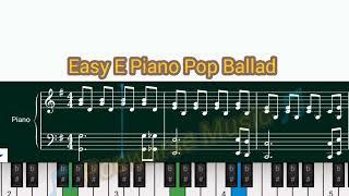 E Piano Pop Ballad with staff notes #countrypiano #pianolessons #music #tutorial