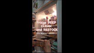 Fridge Deep Clean and Restock! | Very REALISTIC and gross...#deinfluencing