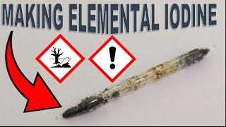 Chemistry ASMR (?) making elemental IODINE (ambiance sounds, voice over, doing chemistry.)