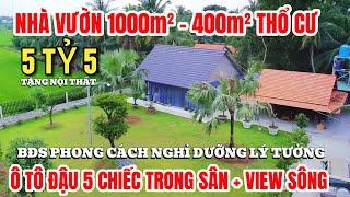 NHÀ VƯỜN BÌNH CHÁNH MỚI NHẤT, rộng hơn 1000m2 view sông mát mẻ, gần chợ đông đúc, SHR hỗ trợ góp NH