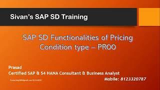 SAP SD Controls of Pricing Condition type PR00 | Sivan's SAP SD Training