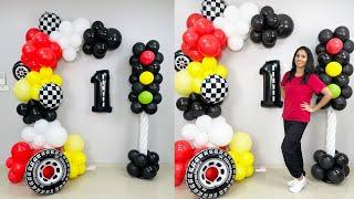 Race Car Theme Birthday Balloon Decoration