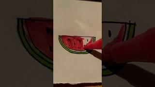 coloring watermelon  #shorts #melon #viral #youtubeshorts #watermelon #trending #drawing #minimal