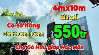 Hàng Hiếm. Căn Nhà Cấp 4 Giá Rẻ Có Sổ Hồng 4mx10m| chỉ 550Triệu. Ngay chợ Gò Hưu giáp Hóc Môn.