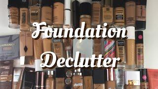 Makeup Declutter! | Foundation Declutter | Almost 50% GONE! | Too Faced, Fenty, MAC, ABH, & More!