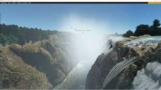 MSFS 2020   WATCH Bungee Jumping surrounded by ANIMATED waterfalls of VICTORIA FALLS Excellent Addon