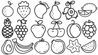 How to draw a healthy food| easy fruits and vegetables doddle drawing #drawing #food doodles#healthy