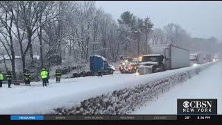 Winter Storm Snarls I-95 North Of New York City, Suburbs Scramble To Clear Snow