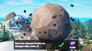 Boost Into a Runaway Boulder and Dislodge it With a Baller - Fortnite Quests