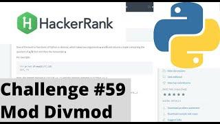 Hackerrank Python | Challenge #59 | Mod Divmod