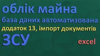 Автоматизований облік майна в ЗСУ ексель