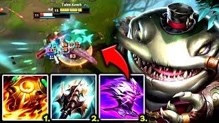 TAHM KENCH TOP IS FREE WINS AND REQUIRES NO SKILL (HIGH W/R) - S14 Tahm Kench TOP Gameplay Guide