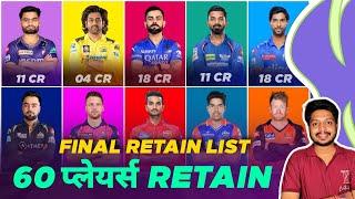 IPL 2025 - Final Retain List Of 60 Players From All 10 Teams | IPL Auction | MY Cricket Production