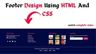 "How to Design a Stylish Footer Section Using HTML & CSS | Step-by-Step Tutorial"