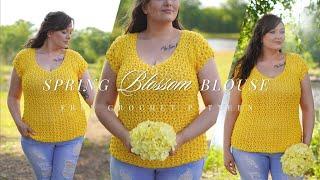 How to Crochet the Spring Blossom Blouse / FREE Crochet Summer Top Pattern (Size Inclusive XXS-7X)