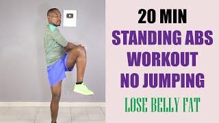 20 Minute Standing Abs Workout No Jumping/ Lose Belly Fat At Home