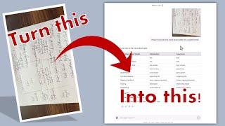 How to Use ChatGPT to Transcribe Hand-drawn Tables