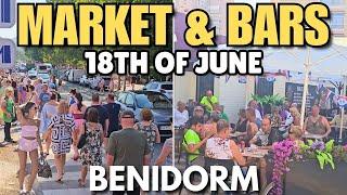 Benidorm - Busy Market & Levante Beach!┃The 10AM Breakfast Scene! 