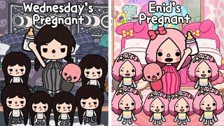 Wednesday Addams And Enid Are Pregnant In Toca Boca | Sad Story | Toca Life World