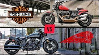 Exhaust comparison | Indian Scout Bobber VS Harley Davidson Fatbob | Vance and Hines