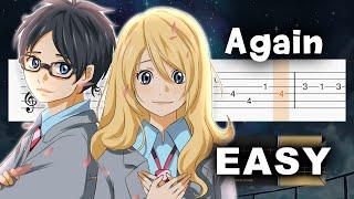 Your Lie in April OST - Again - EASY Guitar tutorial (TAB)