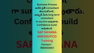 SAP S4 HANA MM / SD / FICO Training | Business Process అనేది ప్రతీ consultant తెలుసుకోవాలి  #s4hana