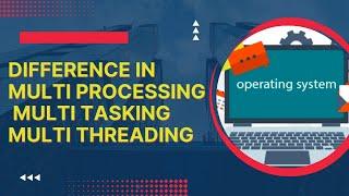 MultiThreading, Multiprocessing, Multiprogramming, .MultiTasking Difference in OS-TECH CS Department