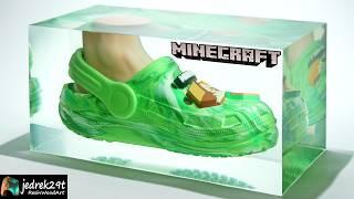 Minecraft Crocs Coated In Crystal Clear Epoxy Resin!