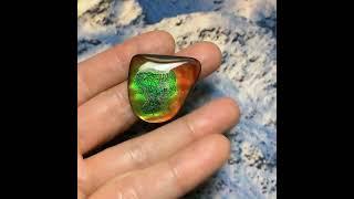 Healing Ammolite Ammonite Fossil Gem– Natural Chakra Energy Gemstone Loose Beads Double-sided